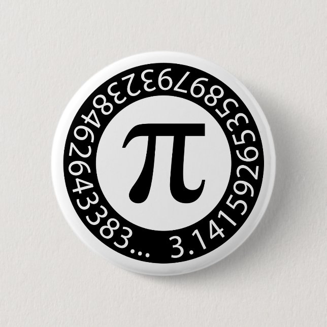 TEXT DESIGN Pi Number  Mathematical symbol 6 Cm Round Badge (Front)
