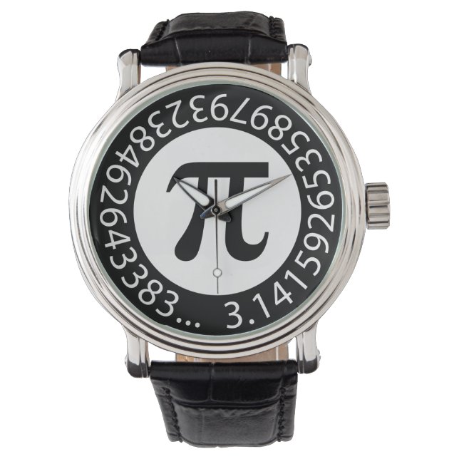 TEXT DESIGN Pi Number  Mathematical symbol Watch (Front)