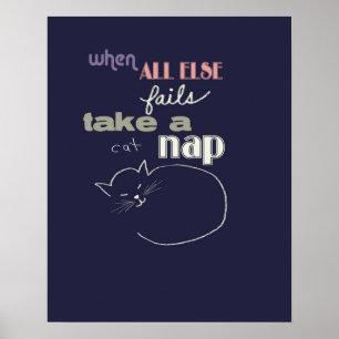 text design poster with whimsical cat quotation