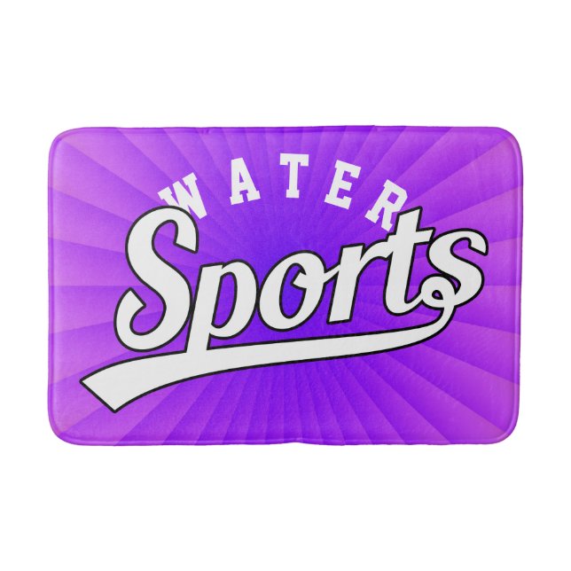 Text Design: SPORTS white + your own text & ideas Bath Mat (Front)