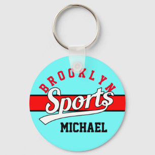 Text Design: SPORTS white + your own text & ideas Key Ring