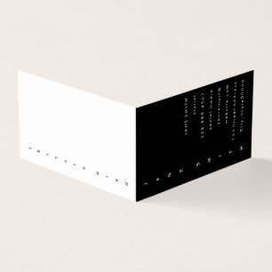 Text Design Vertical Business Card