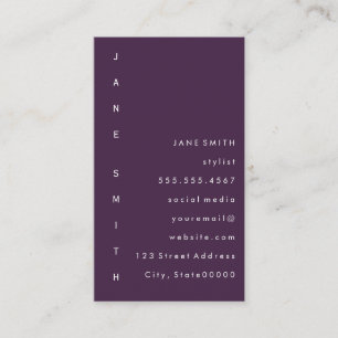 Text Design Vertical Business Card