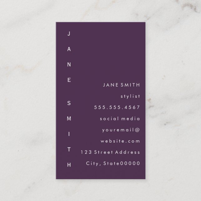 Text Design Vertical Business Card (Front)