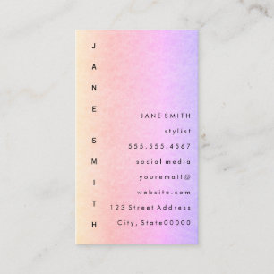 Text Design Vertical Business Card