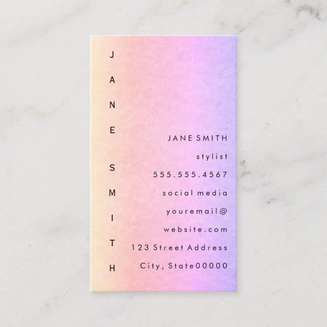 Text Design Vertical Business Card (Front)