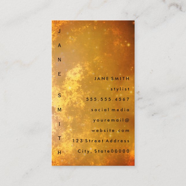 Text Design Vertical Luxe Business Card (Front)