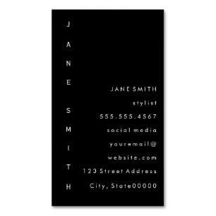 Text Design Vertical Magnetic Business Card