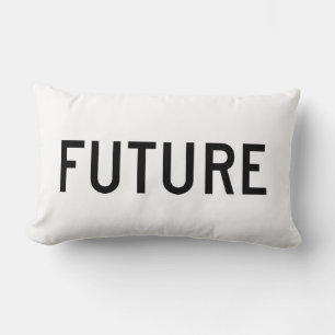 Text design   Word FUTURE   Black colour letters Lumbar Cushion