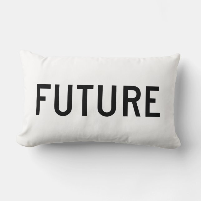 Text design | Word FUTURE | Black colour letters Lumbar Cushion (Front)