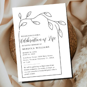 Text Foliage Arch Celebration of Life Invitation