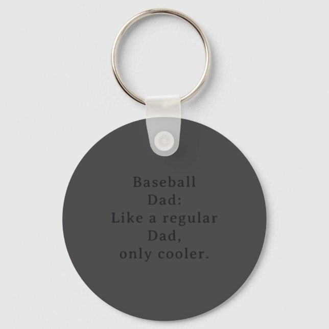 Text Funny Dad Baseball  Key Ring (Front)