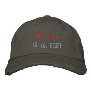 Text Here 01.01.2027 Nickel-Hat Celebrations Wish Embroidered Hat