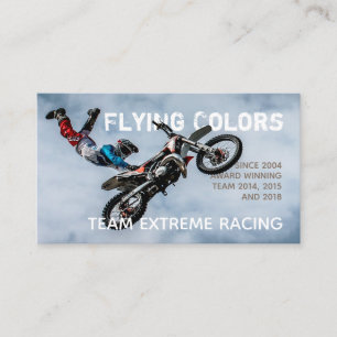 Text Integrated Extreme Motocross Photo Business Card
