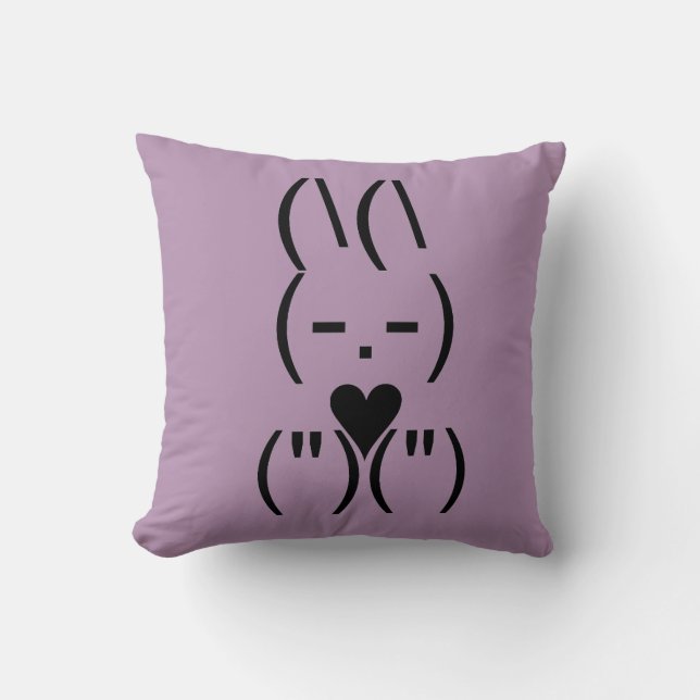 Text Keyboard Bunny Pillow Purple (Front)