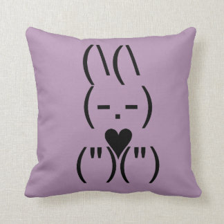Text Keyboard Bunny Pillow Purple