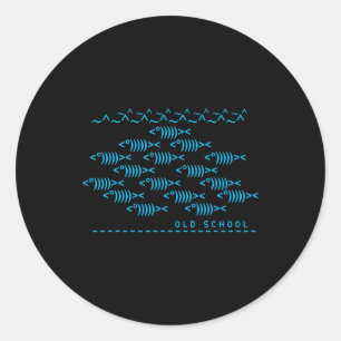 Text Keyboard Computer Science Nerd Old School Classic Round Sticker