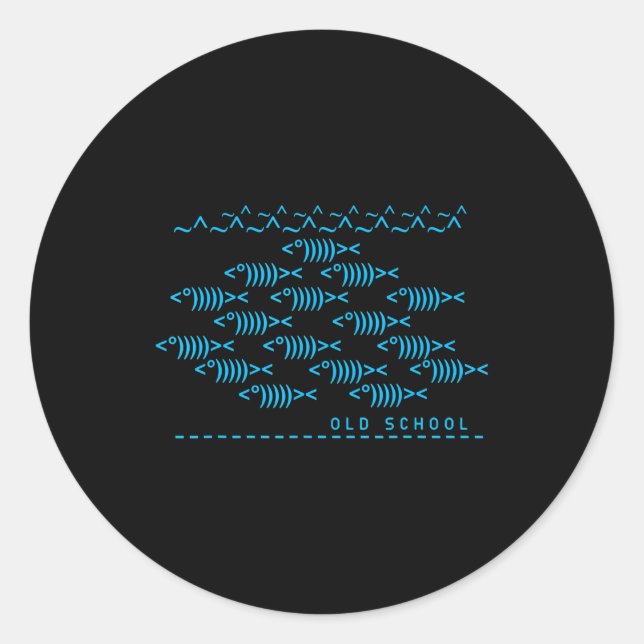 Text Keyboard Computer Science Nerd Old School Classic Round Sticker (Front)