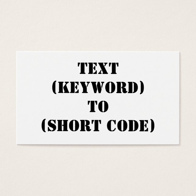 TEXT (KEYWORD) TO (SHORT CODE) (Front)
