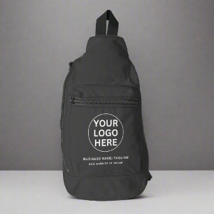 Text & Logo l Promotional Branded Corporate Grey  Sling Bag