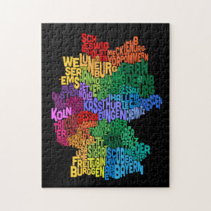 Text Map of Germany Map Jigsaw Puzzle