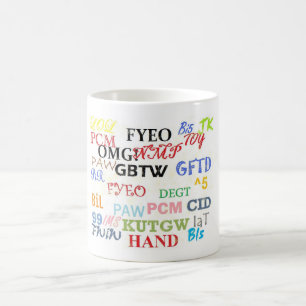 Text Messaging Lingo Coffee Cup