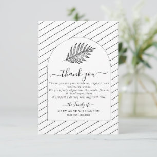 Text Minimal Funeral Thank You Card