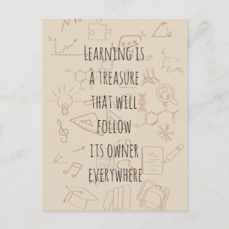 text on a school background postcard