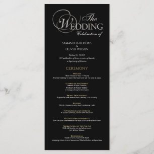 Text Only Minimal Wedding Program Programme