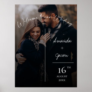 Text Overlay Photo Welcome To Our Wedding Poster
