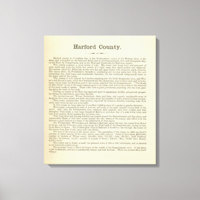 Text Page Harford County Canvas Print (Front)