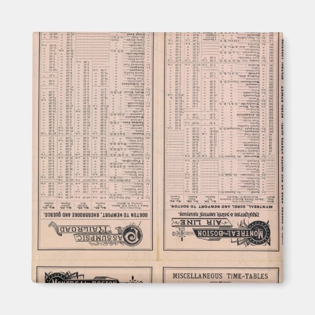 Text Page Montreal and Boston Air Line Magnet (Front)