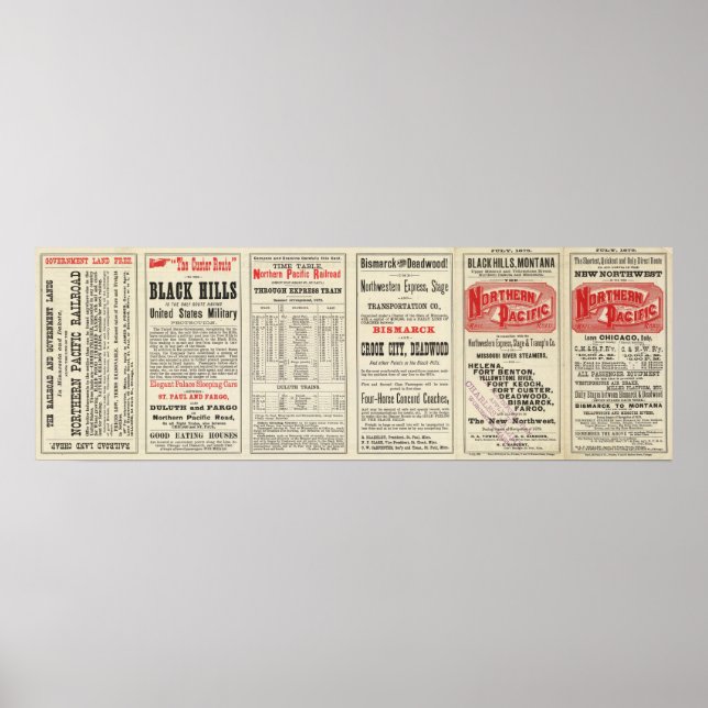 Text Page of Black Hills, Montana, Upper Missouri Poster (Front)