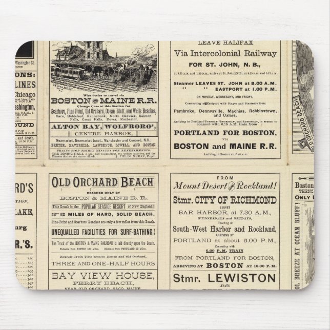 Text Page of Boston and Maine Railroad Mouse Pad (Front)