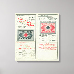 Text Page of Phillips Tourist Excursions Canvas Print