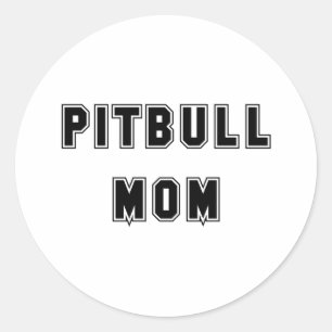 Text Pitbull Mum Classic Round Sticker