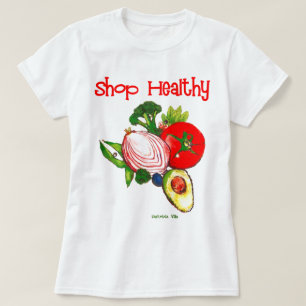 Text Shop Healthy Bright Colours Vegetables Art T-Shirt