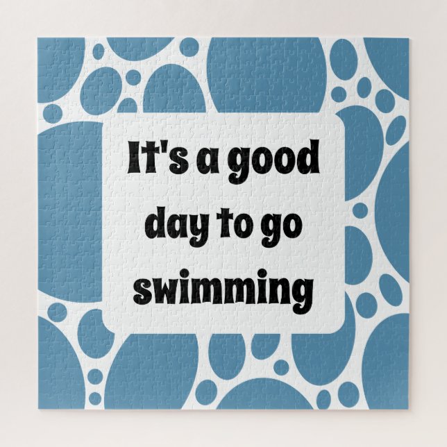 Text template and blue pattern  jigsaw puzzle (Vertical)