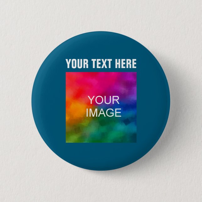 Text Upload Photo Boys Kids Modern Template  6 Cm Round Badge (Front)