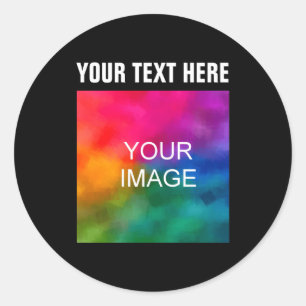 Text Upload Photo Boys Kids Modern Template  Classic Round Sticker