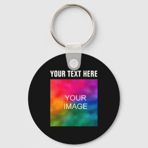 Text Upload Photo Boys Kids Modern Template  Key Ring