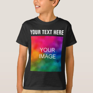 Text Upload Photo Boys Kids Modern Template  T-Shirt