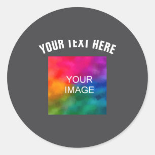 Text Upload Photo Template Boys Kids Modern  Classic Round Sticker