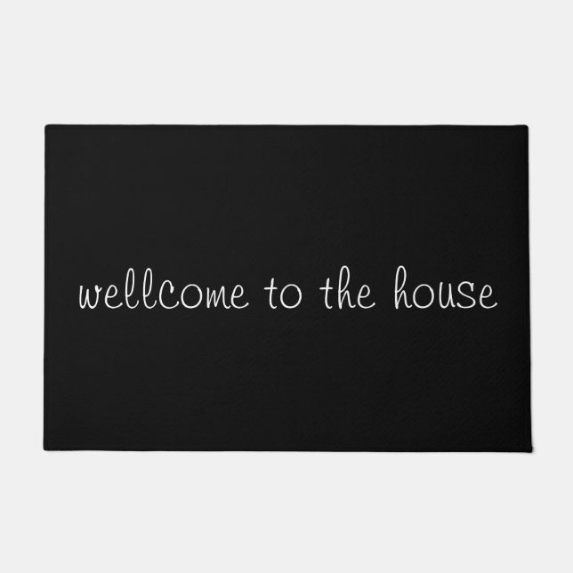 Text Welcome Doormat - Stylish Entryway Rug (Front)