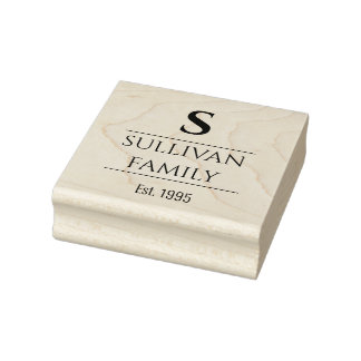 Text with initial letter rubber stamp