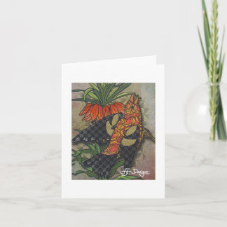 Textile Art Bird Notecard