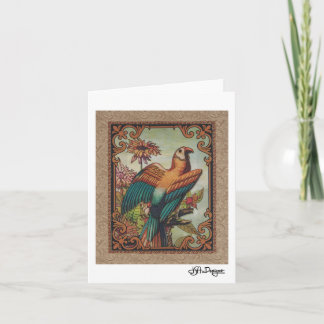 Textile Art Bird Notecard