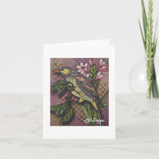 Textile Art Bird Notecard