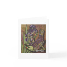 Textile Art Bird Notecard