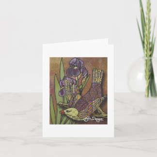 Textile Art Bird Notecard